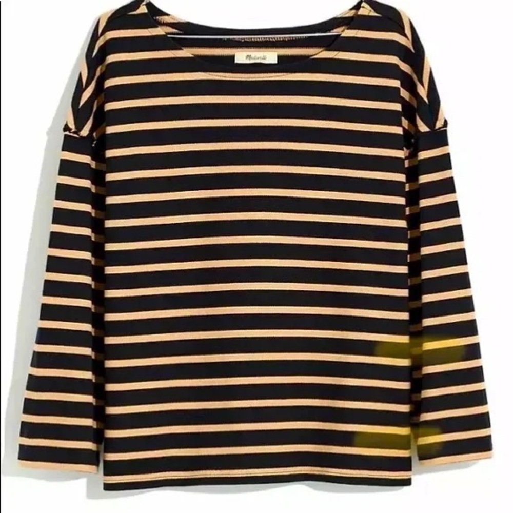 Madewell Luxe Long Sleeve Tee in Casler Stripe size large